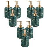 Kuber Industries Liquid Soap Dispenser | Handwash Soap Dispenser | Soap Dispenser for Wash Basin | Shampoo Dispenser Bottle | Bathroom Dispenser Bottle | 9 Piece | Pack of 3 |300 ml | Green